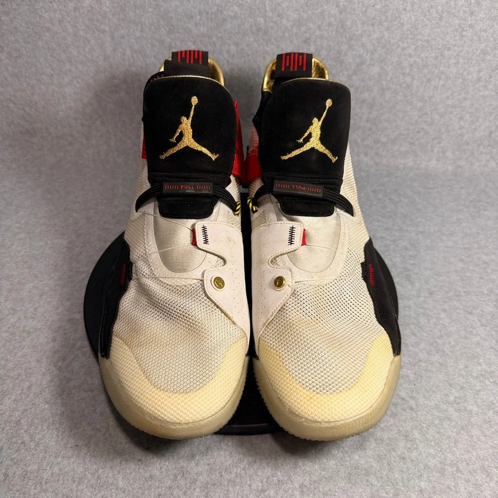 Jordan 33 Future Flight White Gold Red Mens Basketball Shoes AQ8830-100 Size 15